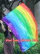 Seda Poi bandera de adoración 129 cm * 88 cm, Arco iris B