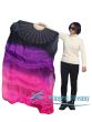 Abanico de seda extragrande negro-violeta-rosado 180 x 114 cm