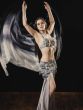 1 piece black-white 5 Mommes colorful belly dance silk veil 