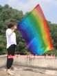 130 cm Tanzflagge Anbetungsfahne mit flexiblem Stab, Regenbogen