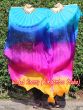 1 pair 1.5m (59") Iridescence belly dance silk fan veil
