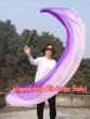 1 Piece long side purple fading 2.3m (90") dance silk veil poi