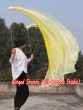 Media Luna Velo poi de seda para danza del vientre amarillo degradado 1.8m*0.9m