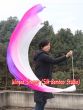 Seidenschleier-poi für bauchtanz weiß-rosa-lila 1.8m*0.9m