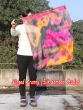 Seda Poi bandera de adoración 81 cm x 64 cm, negro+rosado+naranja