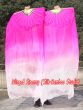 1 pair 1.5m (59") pink fading belly dance silk fan veil