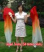 1 pair 1.5m (59") red-fading belly dance silk fan veil