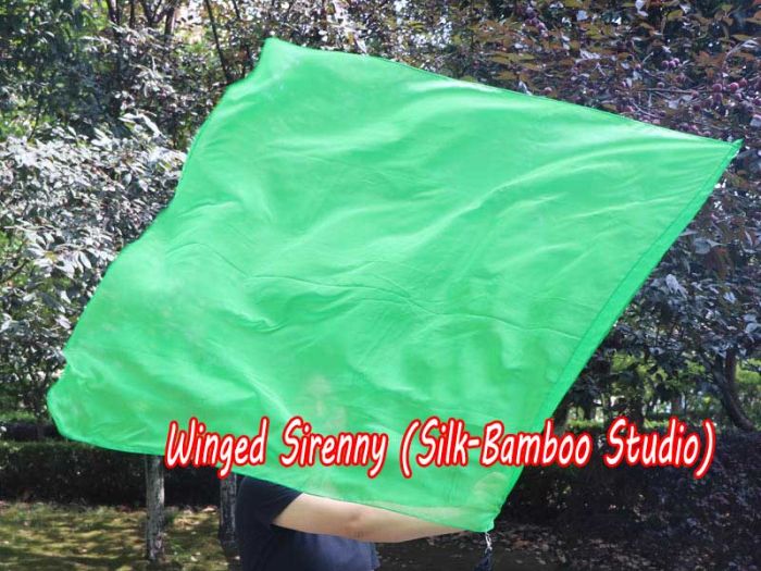 Seda Poi bandera de adoración 103 cm * 88 cm, verde