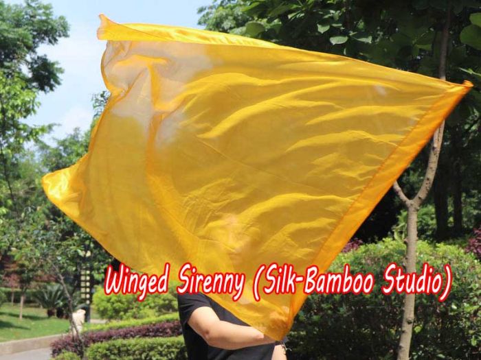 Seda Poi bandera de adoración 103 cm * 88 cm, oro