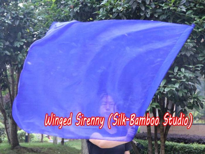 Seda Poi bandera de adoración 103 cm * 88 cm, azul
