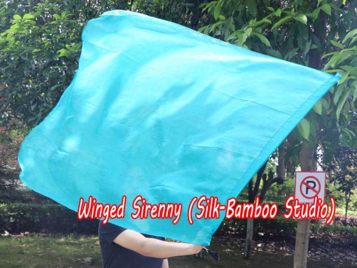 Seda Poi bandera de adoración 103 cm * 88 cm, aqua