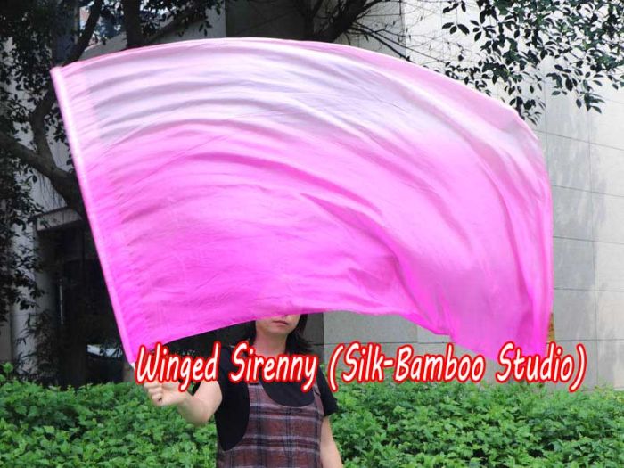 1 Stück 129 cm x 88 cm drehbarer Flaggen-Poi, farbverlauf rosa B