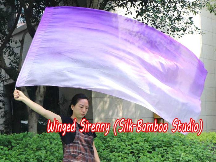Seda Poi bandera de adoración 174cm x 88cm, violeta degradado B