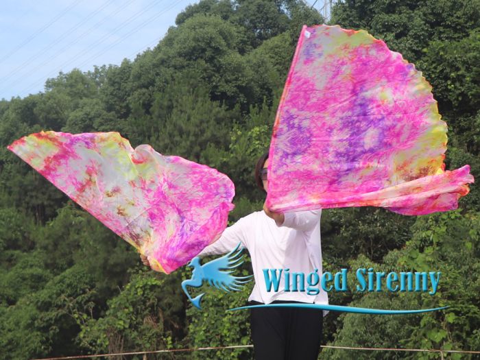 1 Paar 180 cm (71") halbkreisförmige Engelsflügel aus Seide,Pfingstrosen