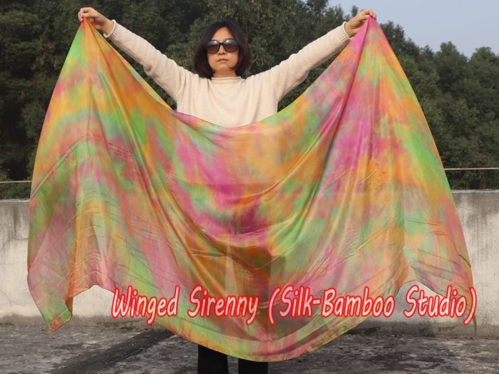 Velo de seda danza del vientre Otoño tie-dye
