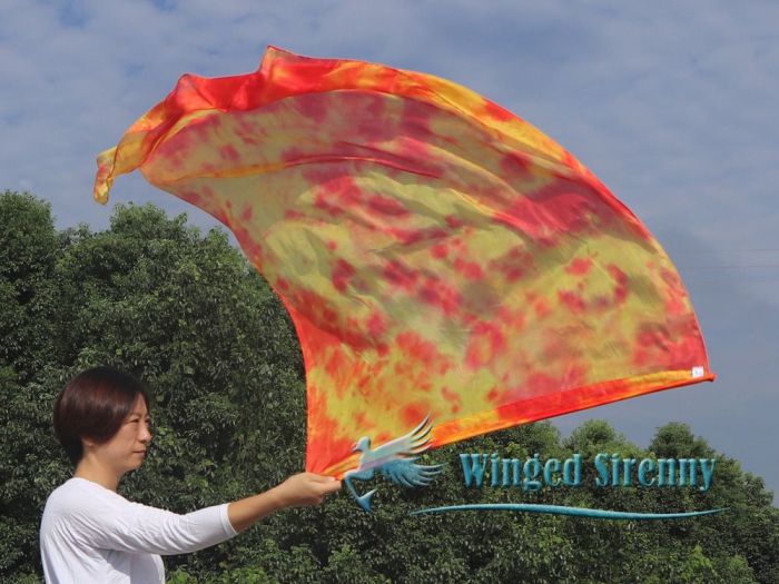 130 cm bandera de seda de adoración profética flexible, Llama