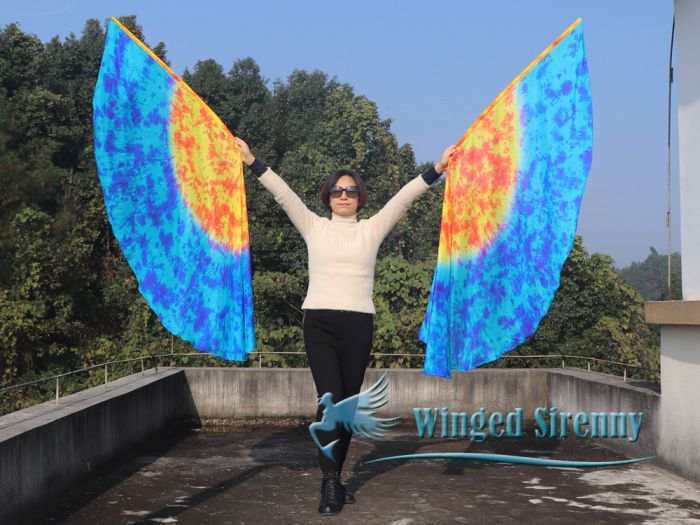 1 par de alas de ángel de seda de 180 cm (71"), Fuego y Hielo