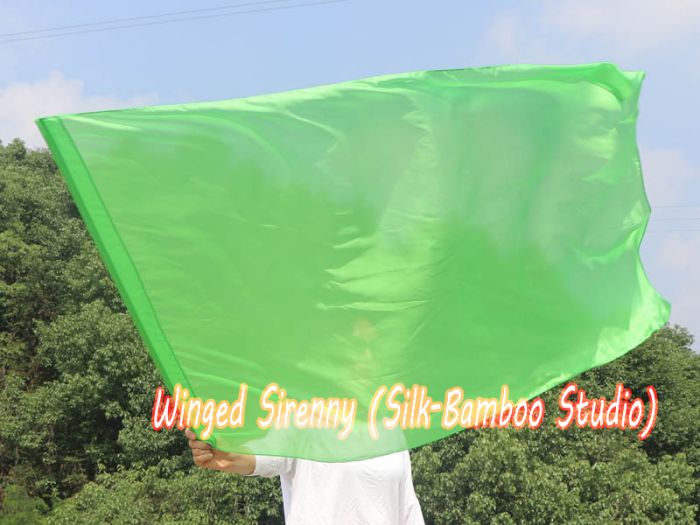 130 cm bandera de seda de adoración profética flexible, verde