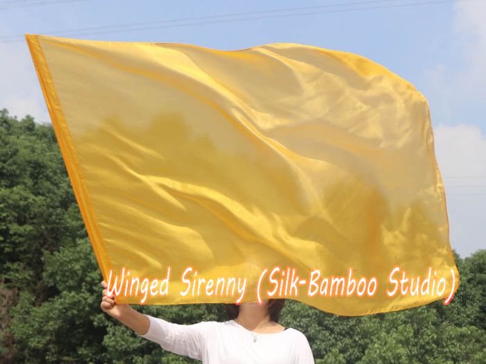 130 cm bandera de seda de adoración profética flexible, oro