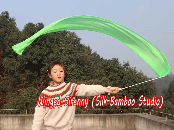 Seide streamer grün 180 cm