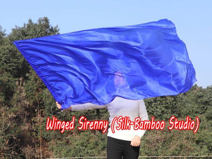 Seda Poi bandera de adoración 174cm x 88cm, azul