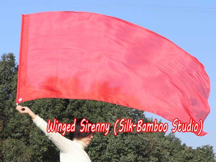 Seda Poi bandera de adoración 174cm x 88cm, rojo