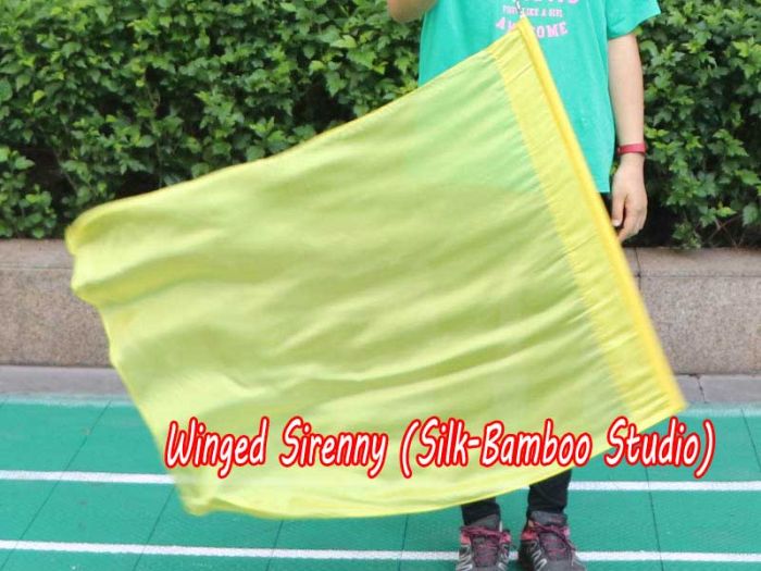Seda Poi bandera de adoración 81 cm x 64 cm, amarillo