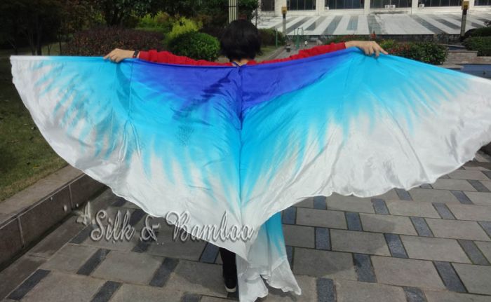 Alas de seda 8 Mommes azul-cian-blanco
