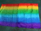 Rainbow silk fabric by yard