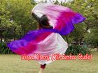 white-light pink-pink-purple 5 Mommes 2.7m*1.4m (3 yds x 55") belly dance silk veil 