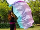 pale (turquoise-purple-pink) 5 Mommes pastel belly dance silk veil 