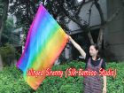 spinning silk flag poi 129cm (51") for Worship & Praise, long side Rainbow+