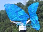 1 pair 180 cm (71") half circle prophetic angel wing silk flags, Blue Moon