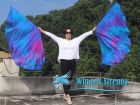 1 pair 180 cm (71") half circle prophetic angel wing silk flags,Mermaid Dream 