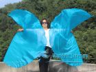1 pair 180 cm (71") half circle prophetic angel wing silk flags,turquoise 