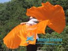 1 pair 180 cm (71") half circle prophetic angel wing silk flags, orange