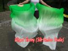 1 pair 1.5m (59") green fading belly dance silk fan veil
