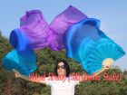 1 pair 1.5m (59") Mystery belly dance silk fan veil