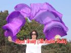 1 pair 1.8m (71") purple belly dance silk fan veils