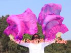 1.5m (59") tie-dye belly dance silk fan veil pink+purple