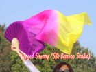 1 pair 1.1m (43") purple-pink-yellow silk fan veils for kids
