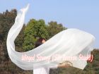 1 Pair 3m (3.3 yds) white belly dance silk fan veils