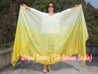 1 piece yellow shading 5 Mommes belly dance silk veil 