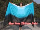1 piece black-turquoise 5 Mommes colorful belly dance silk veil 