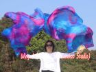 1 pair 2.4m (94") Mermaid Dream belly dance silk fan veils