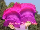 1 pair 1.1m (43") purple-pink silk fan veils for kids