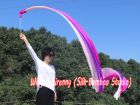 1 piece 4m (4.4 yards) long stripes white-pink-purple worship silk throw streamer