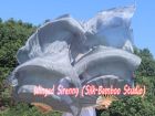1 pair 1.5m (59") silver belly dance silk fan veil