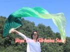 1 pair 2.4m (94") Emerald belly dance silk fan veils