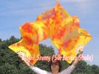 1 pair 1.8m (71") tie-dye belly dance silk fan veil Flame